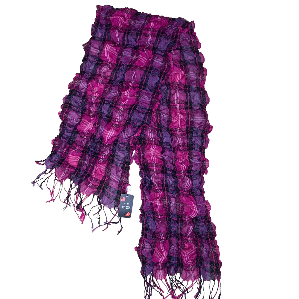 Fashion Yi Xin Womens Plaid 45% Silk Wrap Long Shawl Scarves Multicolor